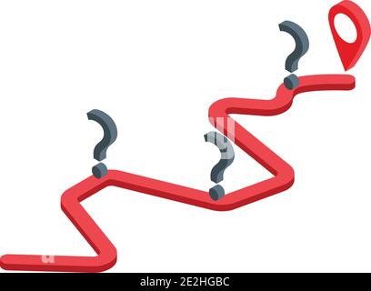 Symbol für Fragenweg. Isometrisches Fragenvektorsymbol für Webdesign auf weißem Hintergrund isoliert Stock Vektor