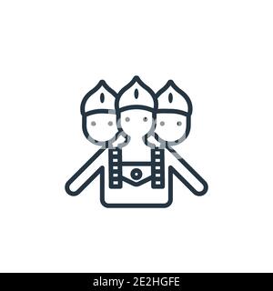 Brahma-Umriss-Vektor-Symbol. Dünne Linie schwarz brahma Symbol, flache Vektor einfache Element Illustration aus editierbaren indien Konzept isolierte Kontur auf weiß Stock Vektor