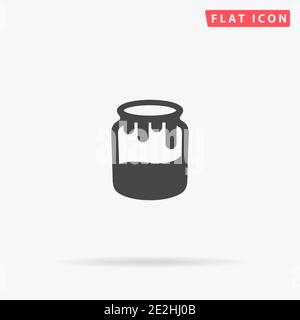 Vektorsymbol für flache Honigdose. Handgezeichnete Design-Illustrationen. Stock Vektor