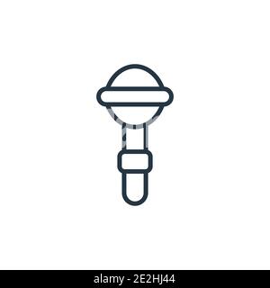 Glocke Rassel Umriss Vektor-Symbol. Dünne Linie schwarze Glocke Rassel Symbol, flache Vektor einfache Element Illustration von editierbaren Kind und Baby Konzept isoliert Stock Vektor