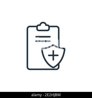 Vektorsymbol für die Gliederung der Vertragsabdeckung. Dünne Linie schwarz Vertrag Abdeckung Symbol, flache Vektor einfache Element Illustration aus editierbaren Versicherungskonzept Stock Vektor