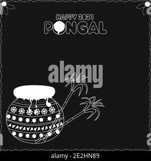 South Indian Festival Happy Pongal Hintergrund Template Design Stock Vektor