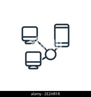 Vektorsymbol für Netzwerkkontur. Dünne Linie schwarz Netzwerk-Symbol, flache Vektor einfache Element Illustration von editierbaren Internet-Sicherheitskonzept isola Stock Vektor