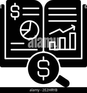 Schwarzes Glyphensymbol für Ledger Stock Vektor