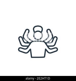 Indische Göttin Umriss Vektor-Symbol. Dünne Linie schwarze indische Göttin Symbol, flache Vektor einfache Element Illustration aus editierbaren indien Konzept isoliert Stock Vektor