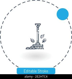 Rake Vektor Symbol editierbare Konturumrisssymbole für Web und Mobil Stock Vektor
