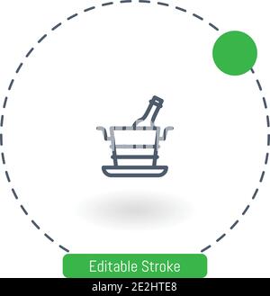Weinkühler Vektor-Symbol editierbare Kontur Kontur Symbole für Web Und mobil Stock Vektor