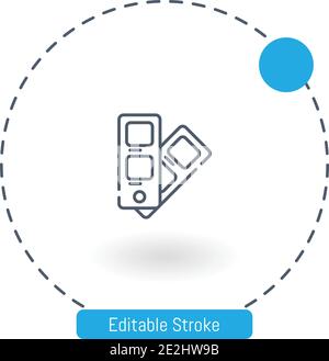 pantone Vektorsymbol bearbeitbare Konturumrisssymbole für Web und Mobil Stock Vektor