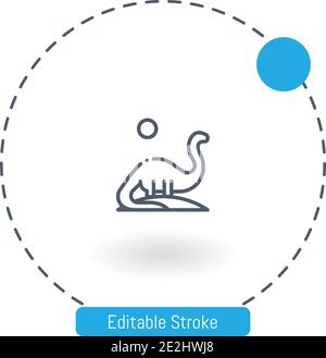 Dinosaurier Vektor-Symbol editierbare Kontur Umrisssymbole für Web und Mobil Stock Vektor