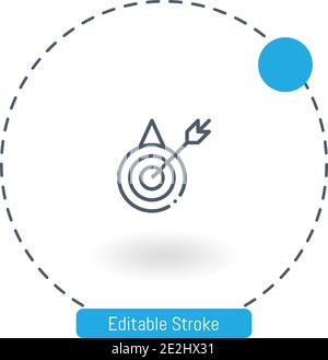 Darts Vektor-Symbol editierbare Konturumrisssymbole für Web und Mobil Stock Vektor