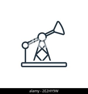 Vektorsymbol für die Umrandung der Ölpumpe. Dünne Linie schwarze Ölpumpe Symbol, flache Vektor einfache Element Illustration aus editierbaren Industrie Konzept isoliert Hub auf Stock Vektor