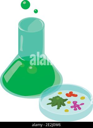 Symbol für mikrobiologische Analyse. Isometrische Darstellung des Vektorsymbols für mikrobiologische Analysen für Web Stock Vektor