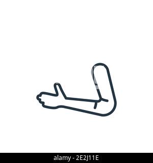 Vektorsymbol für Armumrisse. Dünne Linie schwarzen Arm Symbol, flache Vektor einfache Element Illustration von editierbaren medizinischen Konzept isoliert auf weißem Hintergrund Stock Vektor