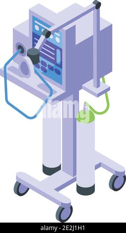 Gerätsymbol für medizinisches Beatmungsgerät. Isometrisches Vektor-Symbol für medizinische Beatmungsgeräte für Webdesign isoliert auf weißem Hintergrund Stock Vektor