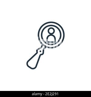 Vektorsymbol für Einstellungsübersicht. Dünne Linie schwarz Rekrutierung Symbol, flache Vektor einfache Element Illustration aus editierbaren Human Resources Konzept isola Stock Vektor