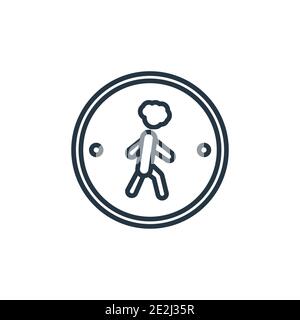 Symbol für den Vektor der Umrisszonendarstellung. Dünne Linie schwarz Kreuzung Zone Zeichen Symbol, flache Vektor einfache Element Illustration aus editierbaren Karten und Flaggen Stock Vektor