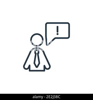 Vektorsymbol „Beschwerde“. Dünne Linie schwarz Beschwerde Symbol, flache Vektor einfache Element Illustration von editierbaren Personalwesen Konzept isoliert Stock Vektor