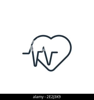 Vektorsymbol für Kardiogramm-Kontur. Dünne Linie schwarzes Kardiogramm Symbol, flache Vektor einfache Element Illustration aus editierbaren medizinischen Konzept isoliert auf whi Stock Vektor