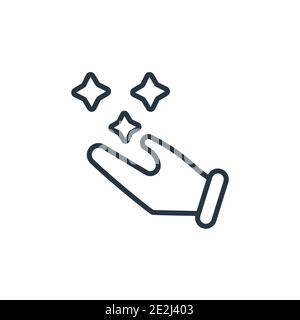 Vektorsymbol für Umrisszeichen. Dünne Linie schwarz buchstabieren Symbol, flache Vektor einfache Element Illustration von editierbaren magischen Konzept isolierte Kontur auf weißen BA Stock Vektor