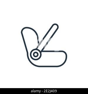 Vektorsymbol für die Kontur des Babyautositzes. Dünne Linie schwarz Baby Autositz Symbol, flache Vektor einfache Element Illustration von editierbaren Kindern und Baby-Konzept iso Stock Vektor