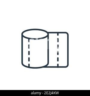 Vektorsymbol für den Umriss von Tissue-Papier. Dünne Linie schwarzes Seidenpapier Symbol, flache Vektor einfache Element Illustration von editierbaren medizinischen Konzept isoliert auf Stock Vektor