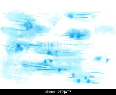 Aquarell Textur blau Licht Abstraktion Hintergrund Flecken Splash, Spot, Pinsel, Licht malen Illustration, Splash Stockfoto