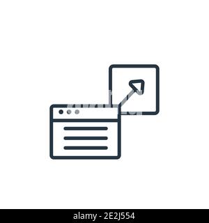 Symbol für den Umrissvektor. Dünne Linie schwarz Pop-up-Symbol, flache Vektor einfache Element Illustration von editierbaren Marketing-Konzept isolierte Schlaganfall auf wh Stock Vektor