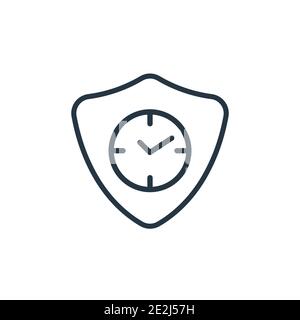 Vektorsymbol für den langfristigen Schutz. Dünne Linie schwarz Langzeit-Schutz-Symbol, flache Vektor einfache Element Illustration von editierbaren Versicherung c Stock Vektor