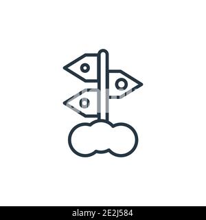 Vintage Wegweiser Umriss Vektor-Symbol. Dünne Linie schwarz vintage Wegweiser Symbol, flache Vektor einfache Element Illustration von editierbaren Karten und Flaggen Konz Stock Vektor