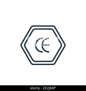 Vektorsymbol für europäische Konformität. Dünne Linie schwarz europäischen Konformität Symbol, flache Vektor einfache Element Illustration aus editierbaren Logo Konzept Stock Vektor