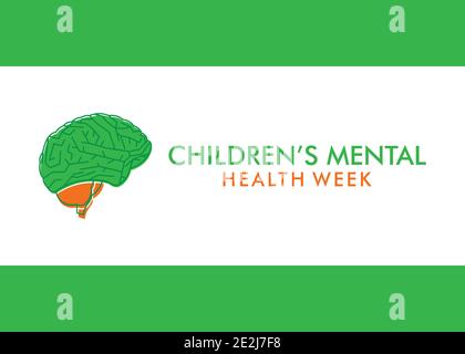 vektor-Illustration der psychischen Gesundheit von Kindern Woche Poster-Design Stock Vektor
