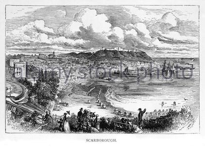 Scarborough, England, Vintage Illustration von 1866 Stockfoto