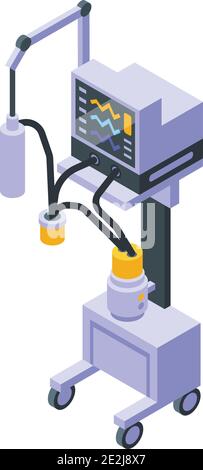 Beatmungssymbol für medizinische Geräte. Isometrisches Vektor-Symbol für Beatmungsgeräte für medizinische Geräte für Web-Design isoliert auf weißem Hintergrund Stock Vektor