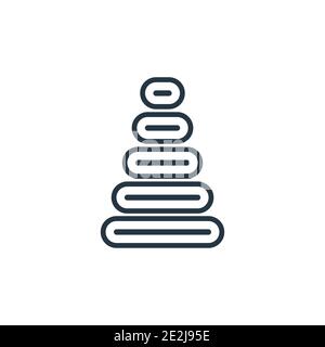 Pyramid Spielzeug Umriss Vektor-Symbol. Dünne Linie schwarz pyramidal Spielzeug Symbol, flache Vektor einfache Element Illustration von editierbaren Kind und Baby Konzept isol Stock Vektor