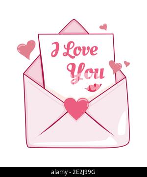 Ikone der Briefe zum valentinstag, Herzen, valentinskarte und andere Elemente. Stock Vektor