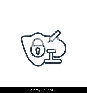 Vektorsymbol für medizinische Forschung. Dünne Linie schwarz medizinische Forschung Symbol, flache Vektor einfache Element Illustration von editierbaren Internet-Sicherheit c Stock Vektor