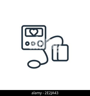 Symbol für den Umriss des Sphygmomanometers. Dünne Linie schwarz Sphygmomanometer Symbol, flache Vektor einfache Element Illustration von editierbaren Gesundheit und Medizin Stock Vektor