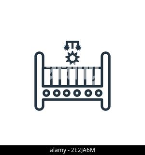 Vektorsymbol für den Umriss der Schale. Dünne Linie schwarz Wiege Symbol, flache Vektor einfache Element Illustration von editierbaren Kind und Baby Konzept isoliert Schlaganfall auf Stock Vektor