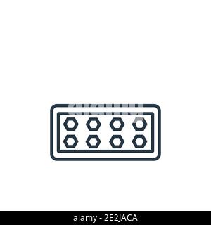 Vektorsymbol für den Umriss der Eiswürfelablage. Dünne Linie schwarz Eiswürfel Tablett Symbol, flache Vektor einfache Element Illustration aus editierbaren Küche Konzept isoliert Stock Vektor