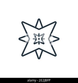Ornamental rotierender polygonaler Umrissvektor. Dünne Linie schwarz ornamental rotierenden polygonalen Symbol, flache Vektor einfache Element Illustration von ed Stock Vektor