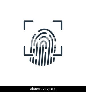 Symbol für den Umriss des Fingerabdruckscans. Dünne Linie schwarz Fingerabdruck-Scan-Symbol, flache Vektor einfache Element Illustration von editierbaren Internet-Sicherheit c Stock Vektor