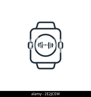 Vektorsymbol für Fitnessuhr. Dünne Linie schwarz Fitness Uhr Symbol, flache Vektor einfache Element Illustration aus editierbaren gymandfitness Konzept iso Stock Vektor