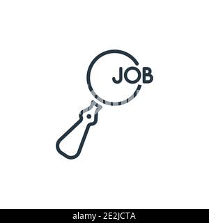 Vektorsymbol für die Jobsuche. Dünne Linie schwarz Job suchen Symbol, flache Vektor einfache Element Illustration von editierbaren Personalwesen Konzept zu isolieren Stock Vektor