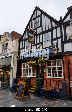 The Ox Row Inn Pub and Restaurant on Ox Row in Salisbury, Wiltshire, Großbritannien. Stockfoto