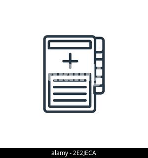 Vektorsymbol für medizinische Datensätze. Dünne Linie schwarze medizinische Datensätze Symbol, flache Vektor einfache Element Illustration von editierbaren medizinischen Konzept isola Stock Vektor