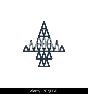 Polygonales Düsenvektor-Symbol für Flugzeuge. Dünne Linie schwarz polygonal Jet Flugzeug Symbol, flache Vektor einfache Element Illustration aus editierbaren geometr Stock Vektor