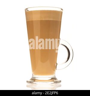 Latte in hohem Glas Stockfoto