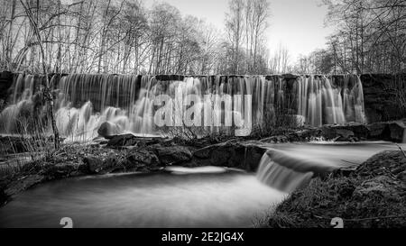 Der Lachs Leiter in Munka Ljungby im Skane Region Schwedens. Stockfoto