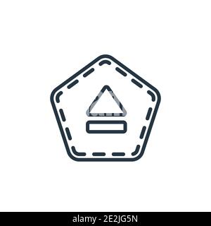 Symbol für den Auswurf des Vektorgrafikes. Dünne Linie schwarzes Auswurfsymbol, flacher Vektor einfache Elementdarstellung aus editierbarem Interface-Konzept isolierte Kontur auf whit Stock Vektor