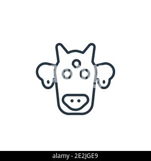 Indianer Kuh Umriss Vektor-Symbol. Dünne Linie schwarze indische Kuh Symbol, flache Vektor einfache Element Illustration aus editierbaren indien Konzept isoliert auf weiß Stock Vektor